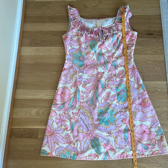 Carnegie of London Vintage Floral Pink Green Yellow Dress Women’s Size 18 - Picture 7 of 16